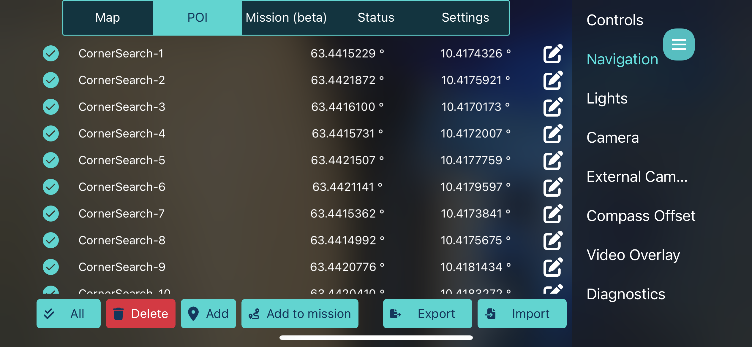 Mission Planning POI