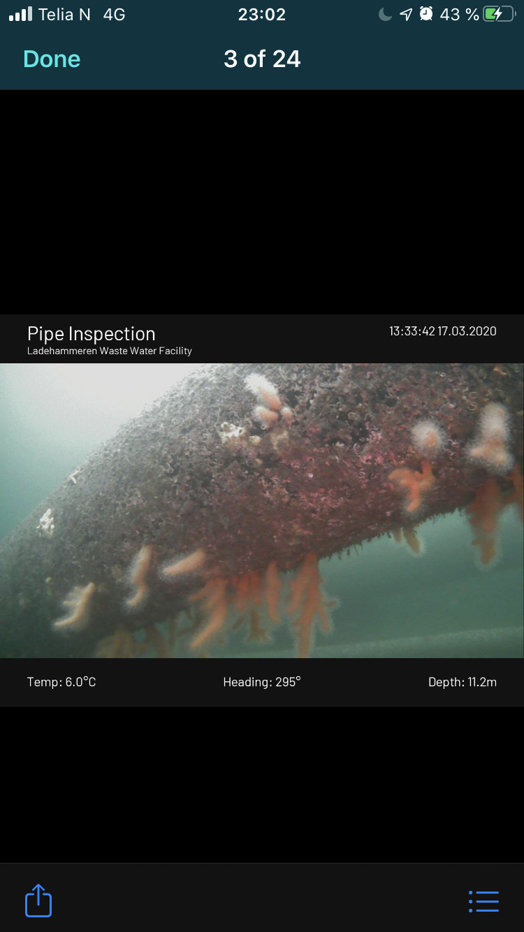 iOS Screenshot of viewing media files