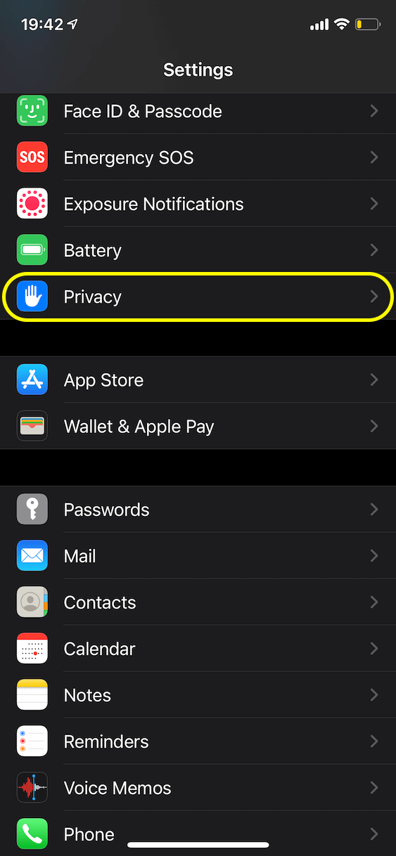 iOS Settings