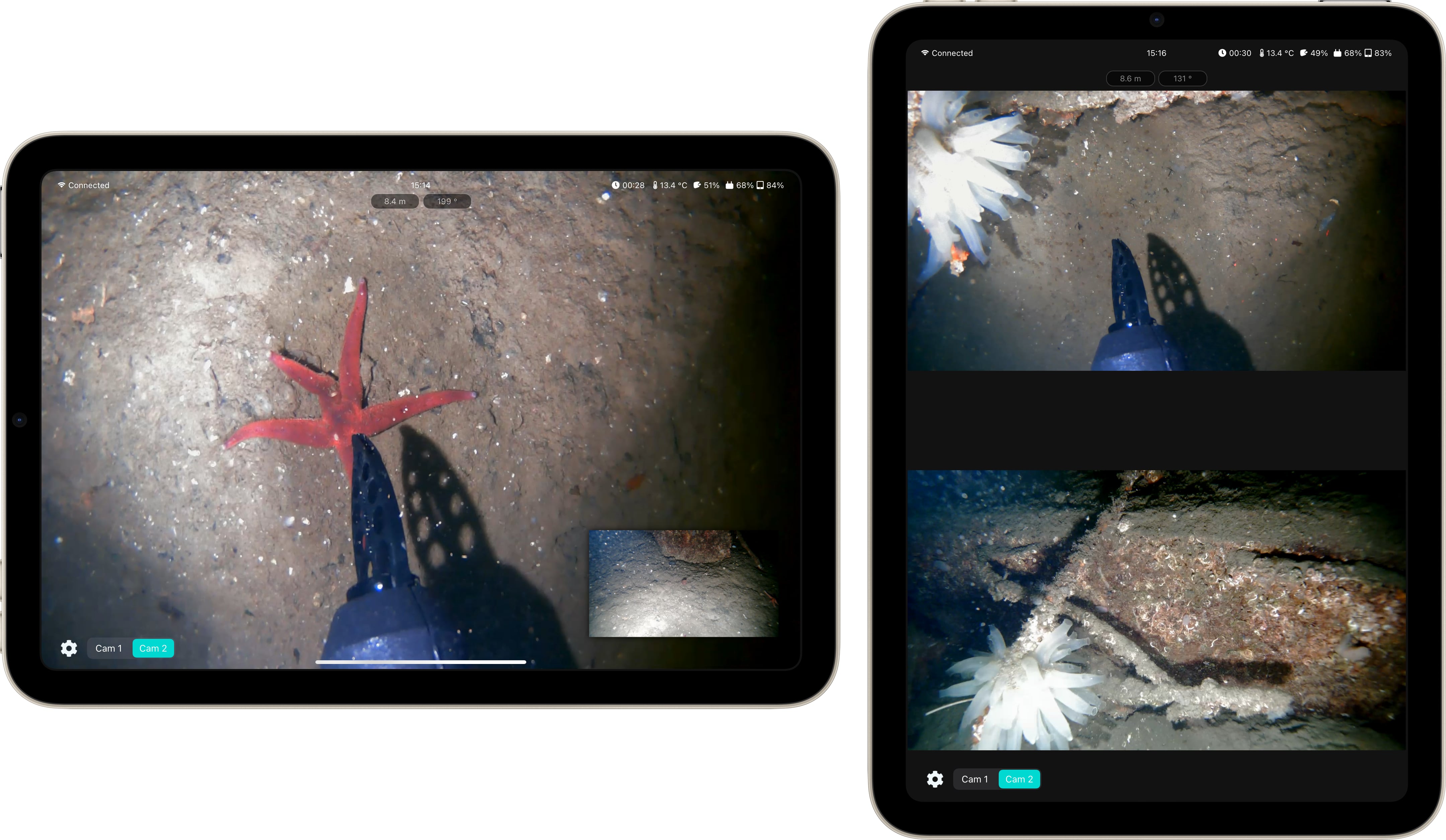 Blueye Observer App with two cameras
